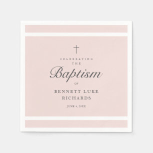 Serviette En Papier Élégance Moderne Baptême de Filles