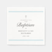 Serviette En Papier Élégance Moderne Baptême Garçon (Devant)
