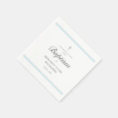 Serviette En Papier Élégance Moderne Baptême Garçon (Coin)