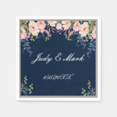 Serviette En Papier Élégance moderne Mariage végétal rose (Devant)