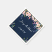 Serviette En Papier Élégance moderne Mariage végétal rose (Coin)