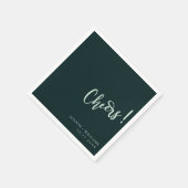 Serviette En Papier Élégance moderne ! Mariage vert foncé (Coin)