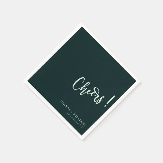 Serviette En Papier Élégance moderne ! Mariage vert foncé (Coin)