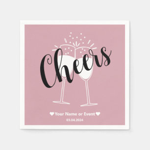 Serviette En Papier Elégance Muted - Rose Misty Cheers serviettes