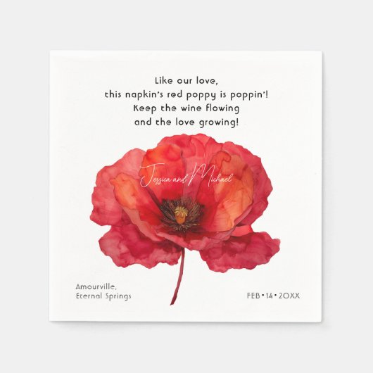 Serviette En Papier Élégance pétale écarlate (Devant)