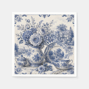 Serviette En Papier Élégance Porcelaine Vintage Bleu Et Blanc