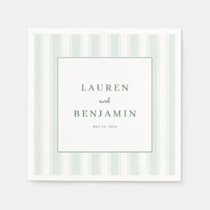Serviette En Papier Élégance rayée à la menthe sereine