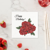 Serviette En Papier Elégance Rose Rouge (En situation)