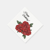 Serviette En Papier Elégance Rose Rouge (Coin)