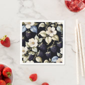 Serviette En Papier Élégance Royale Mûre & Fleurs (En situation)