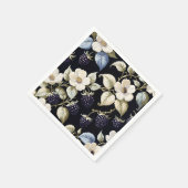 Serviette En Papier Élégance Royale Mûre & Fleurs (Coin)