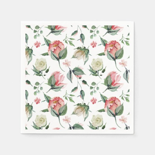 Serviette En Papier Elégance rustique Fête des mariées rose pâle (Devant)