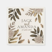 Serviette En Papier Elégance rustique Mariage Floral serviettes (Devant)