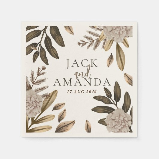 Serviette En Papier Elégance rustique Mariage Floral serviettes (Devant)