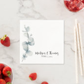 Serviette En Papier Élégance simple - Eucalyptus (En situation)