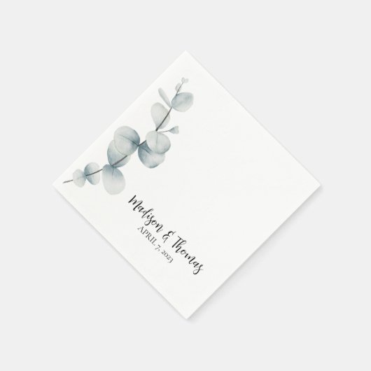 Serviette En Papier Élégance simple - Eucalyptus (Coin)