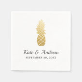 Serviette En Papier Élégance tropicale | Mariage ananas (Devant)