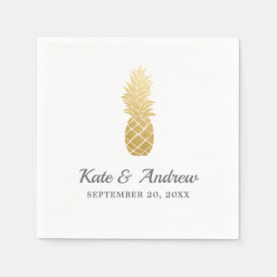 Serviette En Papier Élégance tropicale   Mariage ananas