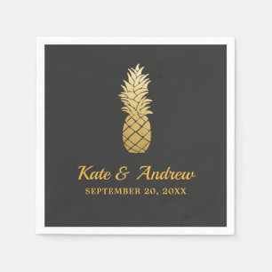 Serviette En Papier Élégance tropicale Mariage ananas