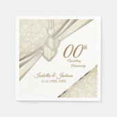 Serviette En Papier Elégant 00ème anniversaire Mariage Design (Devant)