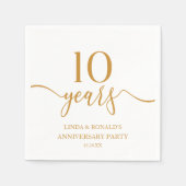 Serviette En Papier Élégant 10e anniversaire de Mariage de Champagne (Devant)