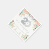 Serviette En Papier Élégant 20e anniversaire de Mariage (Coin)