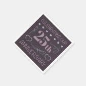 Serviette En Papier Élégant 25e anniversaire de Mariage violet (Coin)
