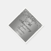 Serviette En Papier Élégant 25e anniversaire Mariage d'argent Couple (Coin)