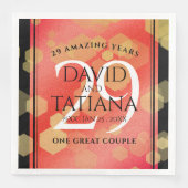 Serviette En Papier Élégant 29e anniversaire du Mariage Garnet (Devant)