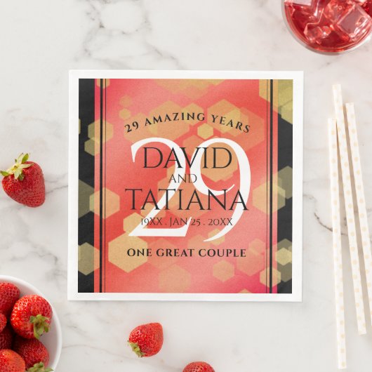 Serviette En Papier Élégant 29e anniversaire du Mariage Garnet (En situation)