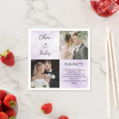 Serviette En Papier Élégant 2 Photo Simple Couple Fun Faits Mariage (En situation)