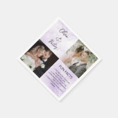 Serviette En Papier Élégant 2 Photo Simple Couple Fun Faits Mariage (Coin)