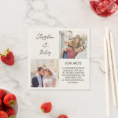 Serviette En Papier Élégant 2 Photo Simple Couple Fun Faits Mariage (En situation)