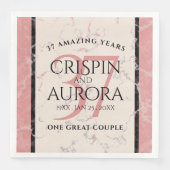 Serviette En Papier Élégant 37e anniversaire du Mariage Alabaster (Devant)