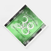 Serviette En Papier Élégant 38e anniversaire du Mariage Emeraude (Coin)