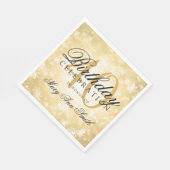 Serviette En Papier Elégant 40e anniversaire Gold Winter Wonderland (Coin)