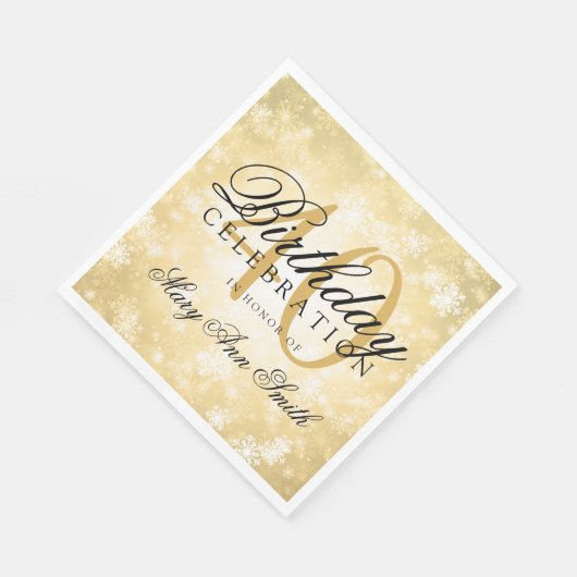 Serviette En Papier Elégant 40e anniversaire Gold Winter Wonderland (Coin)