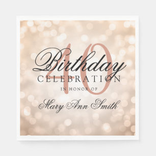 Serviette En Papier Elégant 40e anniversaire Rose Gold Parties scintil