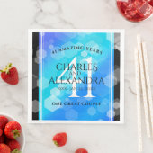 Serviette En Papier Élégant 41ème anniversaire Mariage de Topaz Bleu (En situation)