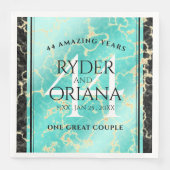 Serviette En Papier Élégant 44ème anniversaire de Mariage turquoise (Devant)