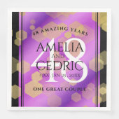 Serviette En Papier Elegant 48th Amethyst Wedding Anniversary (Devant)