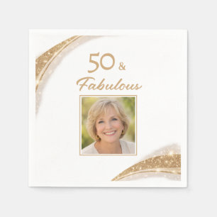 Serviette En Papier Élégant 50 ans & Fabulueuse Fête d'anniversaire en