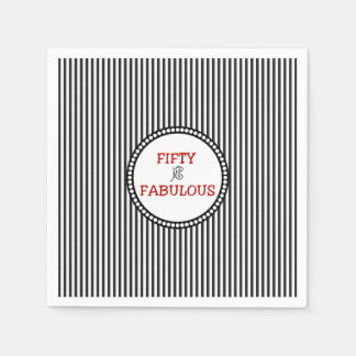 Serviette En Papier Elégant 50 et Fabulous noir et blanc