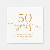 Serviette En Papier Élégant 50e anniversaire de Mariage Champagne (Devant)