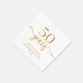 Serviette En Papier Élégant 50e anniversaire de Mariage Champagne (Coin)