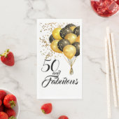 Serviette En Papier Élégant 50e Anniversaire Gold Confetti Texte noir (En situation)