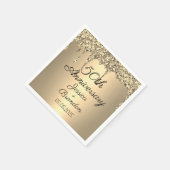 Serviette En Papier Élégant 50e Anniversaire Mariage d'or Couple (Coin)