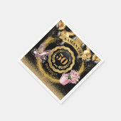 Serviette En Papier Élégant 50e Anniversaire Napkins Ballons d'or Glit (Coin)