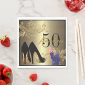 Serviette En Papier Élégant 50e Anniversaire Papier (En situation)