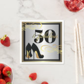 Serviette En Papier Élégant 50e anniversaire papier de fête (En situation)